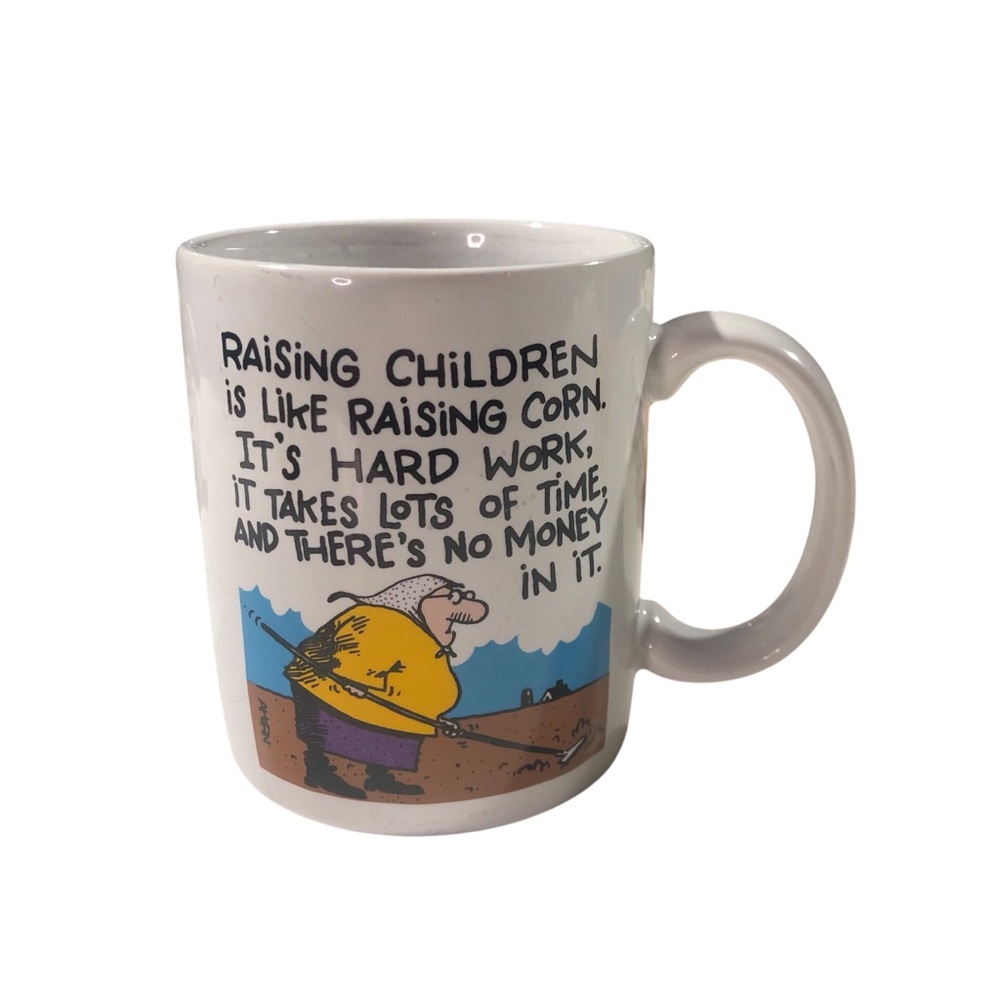 Vintage Hallmark Coffee Mug Tea Mug Raising Children Is Like Raising Corn Humor